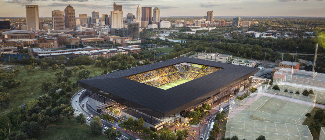 Visão Sudeste do novo estádio do Columbus Crew