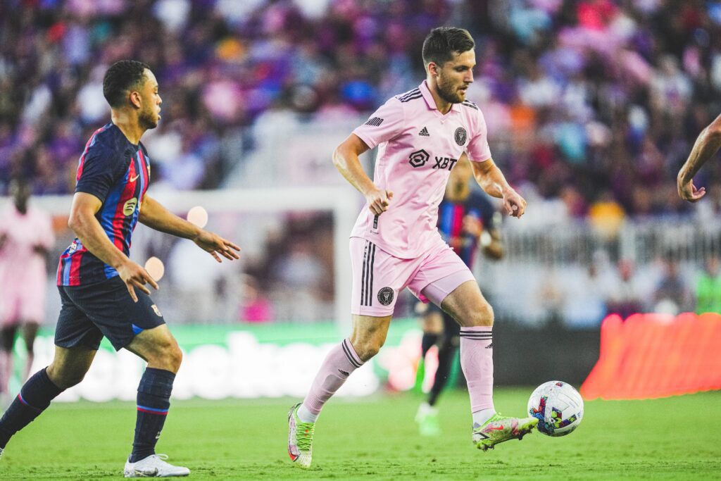 Inter Miami e FC Barcelona em ação