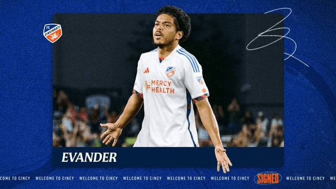 Oficial: Evander é anunciado como novo reforço do FC Cincinnati para 2025