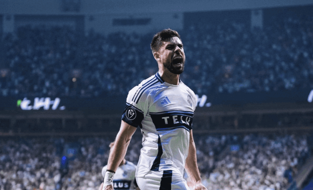 Brian White comemora gol do Whitecaps (Vancouver Whitecaps / X)