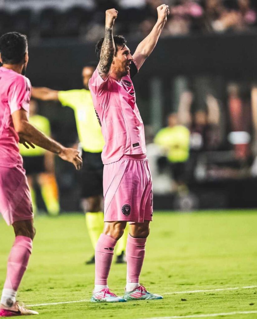 Messi comemora um dos seus gols contra o Montréal – Reprodução / Instagram @intermiamicf